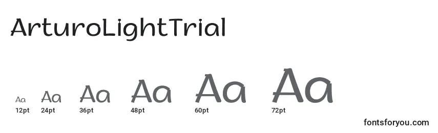 Размеры шрифта ArturoLightTrial