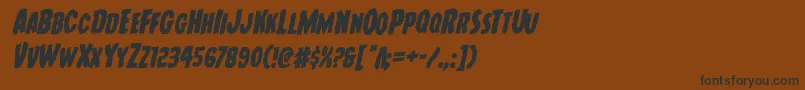 フォントYoungfrankrotal – 黒い文字が茶色の背景にあります