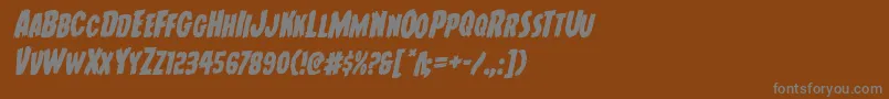 フォントYoungfrankrotal – 茶色の背景に灰色の文字