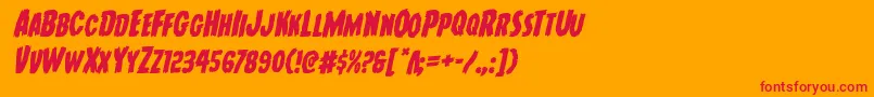 Youngfrankrotal Font – Red Fonts on Orange Background