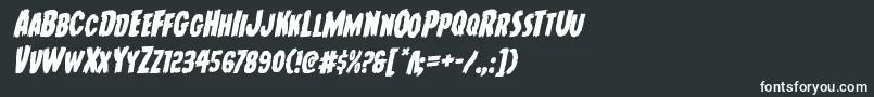 フォントYoungfrankrotal – 黒い背景に白い文字