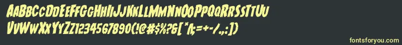 フォントYoungfrankrotal – 黒い背景に黄色の文字