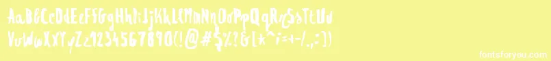 Regolith1-Schriftart – Weiße Schriften auf gelbem Hintergrund