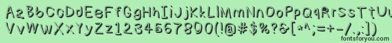 Numbbunnyshd-Schriftart – Schwarze Schriften auf grünem Hintergrund