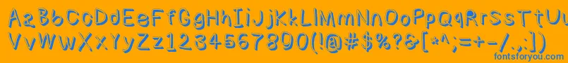 Weitere Informationen zur Numbbunnyshd-Schriftart Numbbunnyshd-Schriftart – Blaue Schriften auf orangefarbenem Hintergrund
