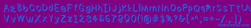 Numbbunnyshd-Schriftart – Blaue Schriften auf violettem Hintergrund