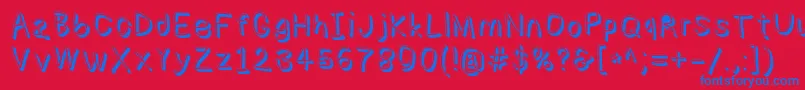 Więcej informacji o czcionce Numbbunnyshd Czcionka Numbbunnyshd – niebieskie czcionki na czerwonym tle