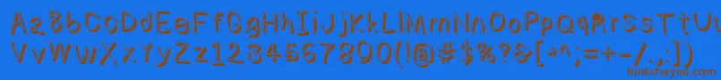 Numbbunnyshd Font – Brown Fonts on Blue Background