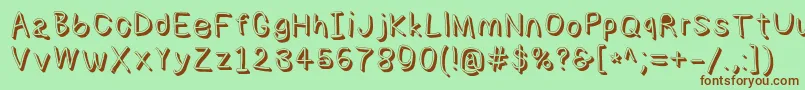 Numbbunnyshd Font – Brown Fonts on Green Background