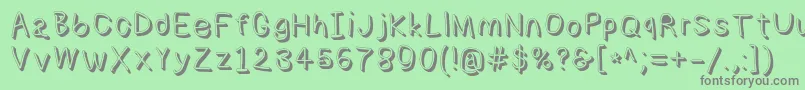 フォントNumbbunnyshd – 緑の背景に灰色の文字