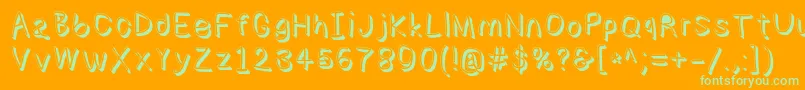 Шрифт Numbbunnyshd – зелёные шрифты на оранжевом фоне