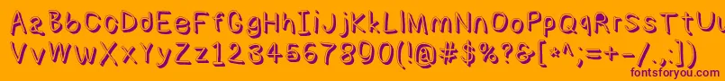 Numbbunnyshd Font – Purple Fonts on Orange Background
