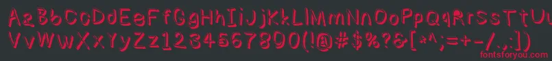 Numbbunnyshd-Schriftart – Rote Schriften auf schwarzem Hintergrund