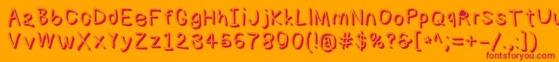 Numbbunnyshd Font – Red Fonts on Orange Background