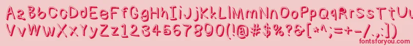 フォントNumbbunnyshd – ピンクの背景に赤い文字