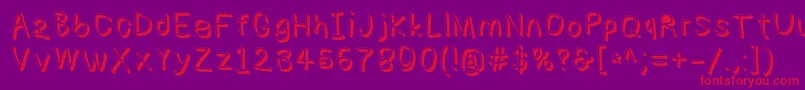 Numbbunnyshd Font – Red Fonts on Purple Background