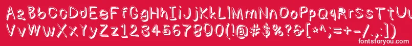Numbbunnyshd-Schriftart – Weiße Schriften auf rotem Hintergrund