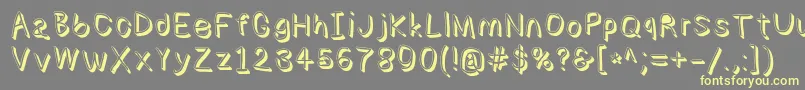 Numbbunnyshd Font – Yellow Fonts on Gray Background
