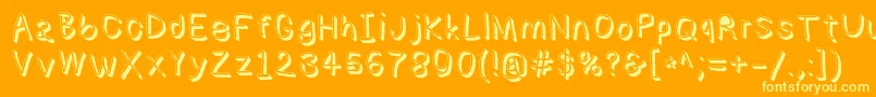 Numbbunnyshd Font – Yellow Fonts on Orange Background