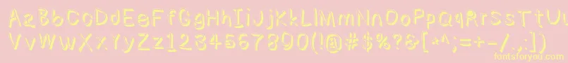 Numbbunnyshd Font – Yellow Fonts on Pink Background