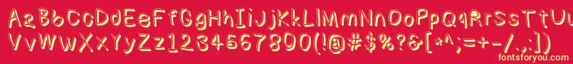 Шрифт Numbbunnyshd – жёлтые шрифты на красном фоне