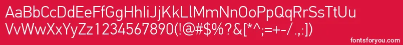 PfdintextproLight Font – White Fonts on Red Background