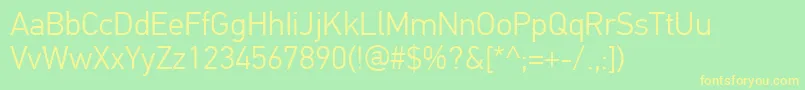 PfdintextproLight Font – Yellow Fonts on Green Background