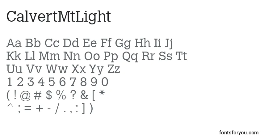 Шрифт CalvertMtLight – алфавит, цифры, специальные символы