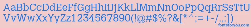 CalvertMtLight Font – Blue Fonts on Pink Background