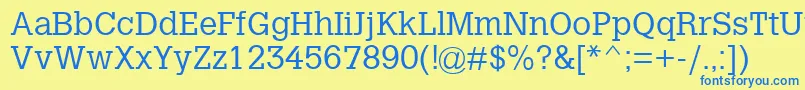 CalvertMtLight Font – Blue Fonts on Yellow Background