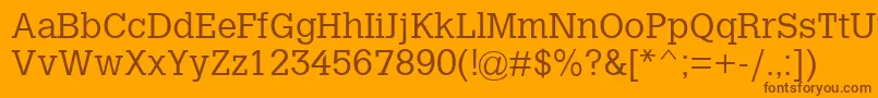 CalvertMtLight Font – Brown Fonts on Orange Background