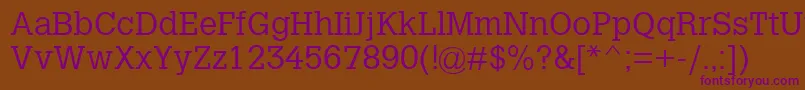 CalvertMtLight Font – Purple Fonts on Brown Background