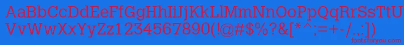 CalvertMtLight-fontti – punaiset fontit sinisellä taustalla