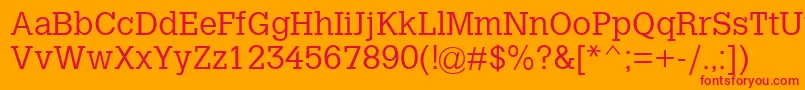 CalvertMtLight Font – Red Fonts on Orange Background