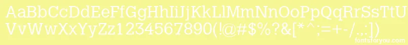 CalvertMtLight Font – White Fonts on Yellow Background