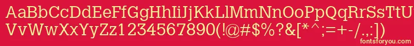 CalvertMtLight Font – Yellow Fonts on Red Background