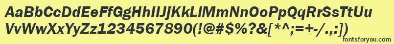 ItcFranklinGothicLtDemiItalic Font – Black Fonts on Yellow Background