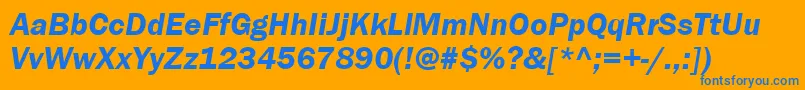 ItcFranklinGothicLtDemiItalic Font – Blue Fonts on Orange Background