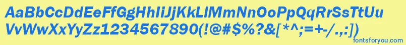 ItcFranklinGothicLtDemiItalic Font – Blue Fonts on Yellow Background