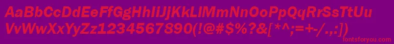 ItcFranklinGothicLtDemiItalic Font – Red Fonts on Purple Background