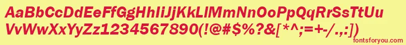 ItcFranklinGothicLtDemiItalic Font – Red Fonts on Yellow Background