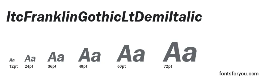 Размеры шрифта ItcFranklinGothicLtDemiItalic