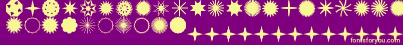 StarTimeJl Font – Yellow Fonts on Purple Background