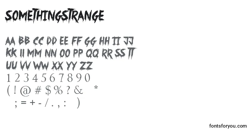 Шрифт SomethingStrange – алфавит, цифры, специальные символы