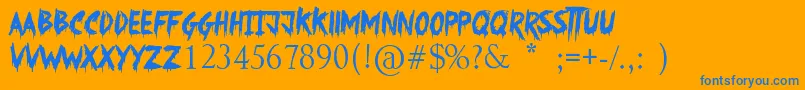 SomethingStrange Font – Blue Fonts on Orange Background