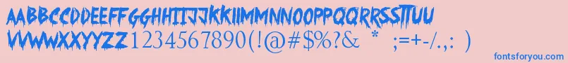 SomethingStrange Font – Blue Fonts on Pink Background