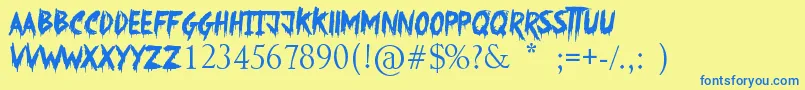 SomethingStrange Font – Blue Fonts on Yellow Background