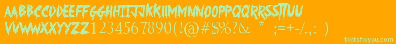 SomethingStrange Font – Green Fonts on Orange Background