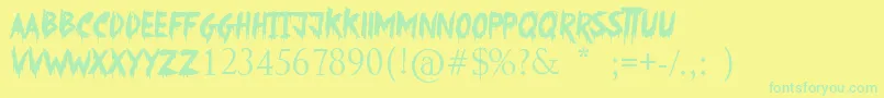 SomethingStrange Font – Green Fonts on Yellow Background