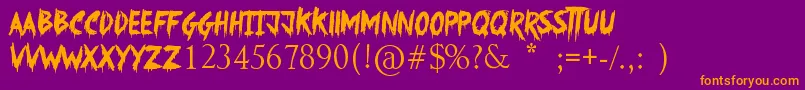 SomethingStrange Font – Orange Fonts on Purple Background